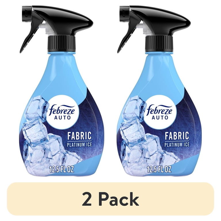 (2 pack) Febreze AUTO Car Fabric Spray, Odor Fighting Air Freshener, Platinum Ice, 12.5 fl oz