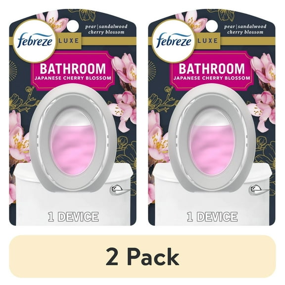 (2 pack) Febreze Bathroom Air Freshener, Odor-Fighting, Japanese Cherry Blossom Scent, 1 Count