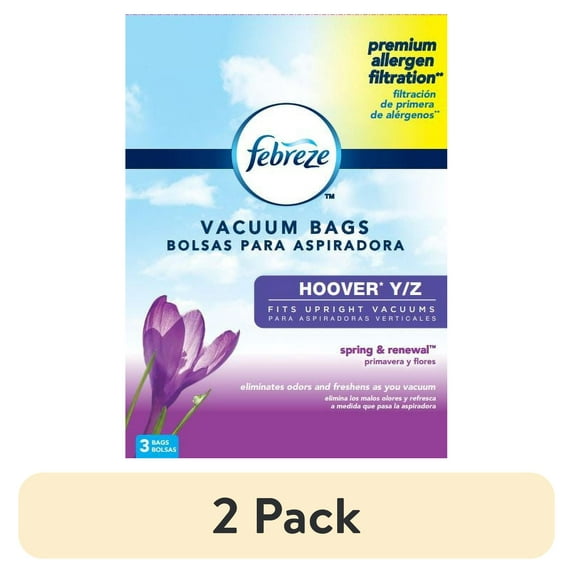 (2 pack) Febreze Hoover Style Y Z Premium Allergen Filtration Vacuum Bags, 3-Pack, 2511