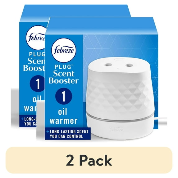(2 pack) Febreze Plug In Air Freshener Continuous Scent Booster Oil Diffuser Device, White, Compatible with Febreze Plug Refills