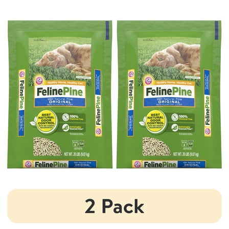 (2 pack) Feline Pine Original 100% Natural Cat Litter, 20 lb