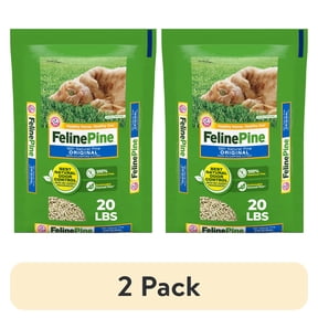 (2 pack) Feline Pine Original 100% Natural Cat Litter, 20 lb