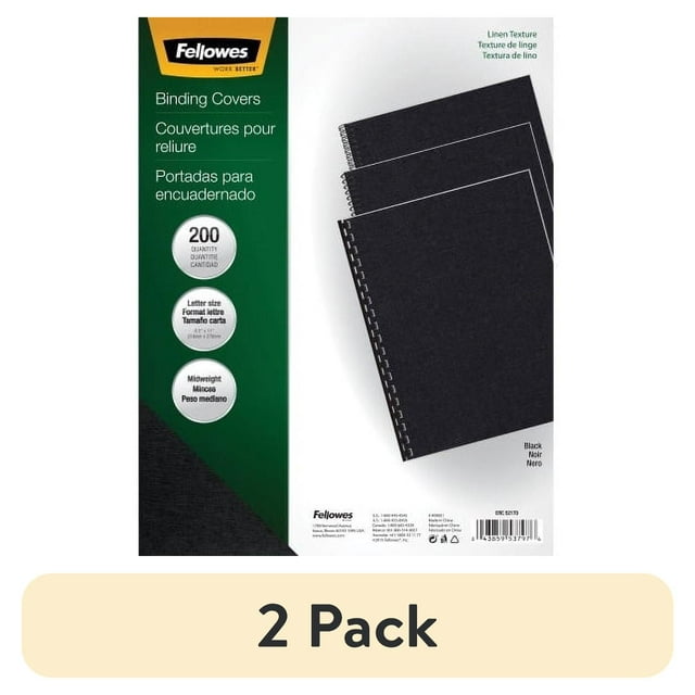 (2 pack) Fellowes, FEL52113, Expressions Oversize Linen Presentation Covers, 200 / Pack, Navy
