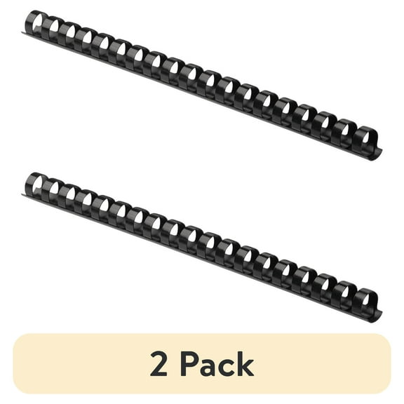 Fellowes Plastic Comb Bindings, 1/2" Diameter, 90 Sheet Capacity, Black, 100 Combs/Pack