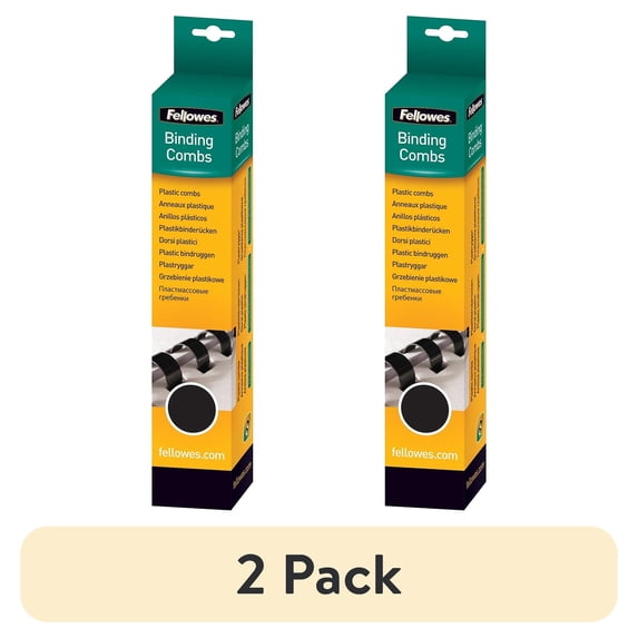 (2 pack) Fellowes Plastic Combs, Round Back, 1/4" 20 sheets Navy 100 pk