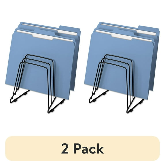 (2 pack) Fellowes Workstation Step File 5 Compartments Letter Size Top/Side File & Paper Sorter, Black