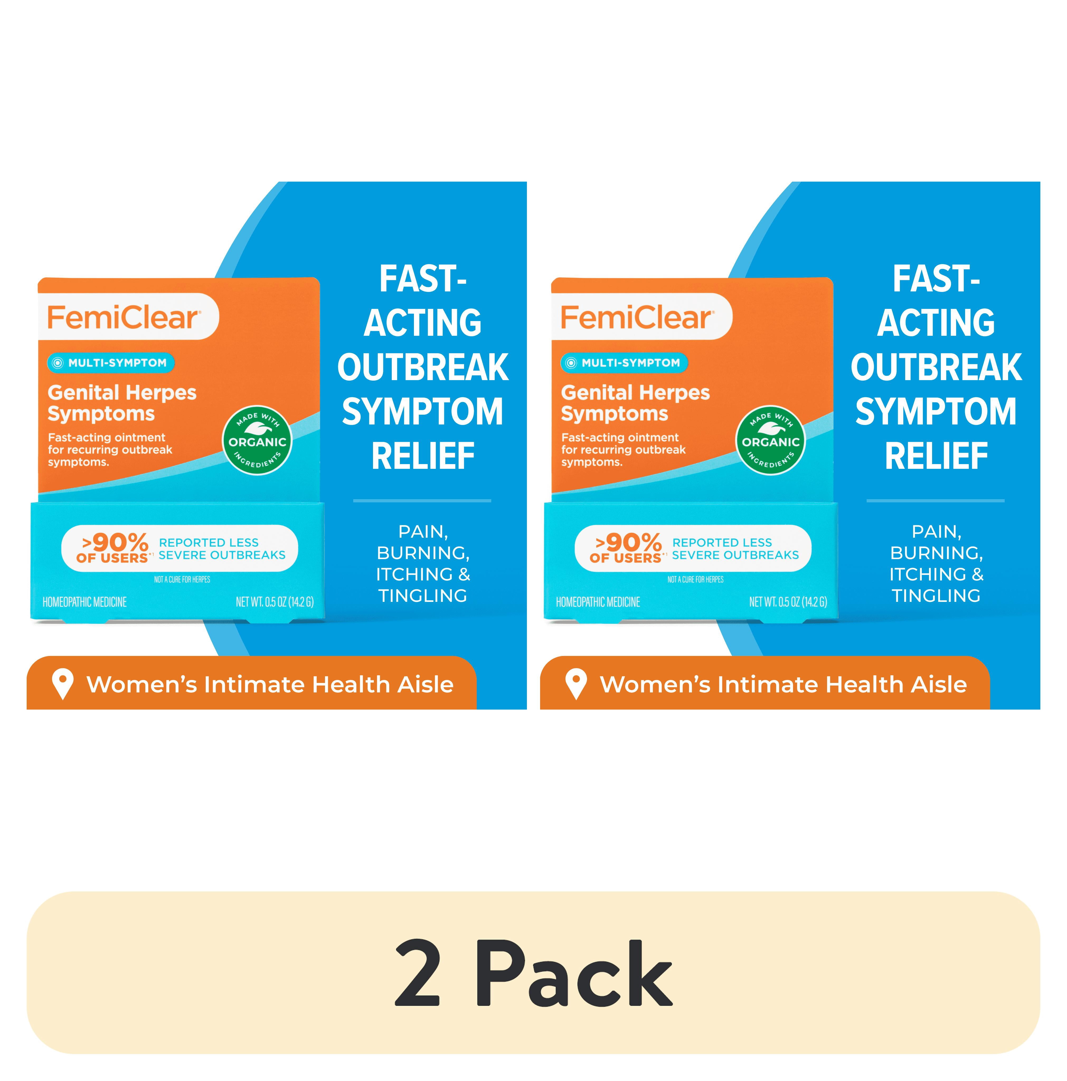 (2 pack) FemiClear Genital Herpes Multi-Symptom Relief Ointment, 0.5 oz