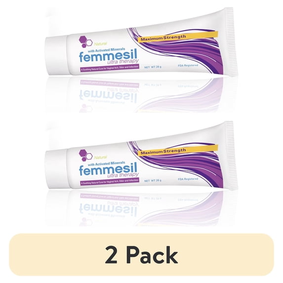 (2 pack) Femmesil Vaginal Yeast Infection Treatment MAX Strength Ointment For Vaginal Itch & Irritation (28g)