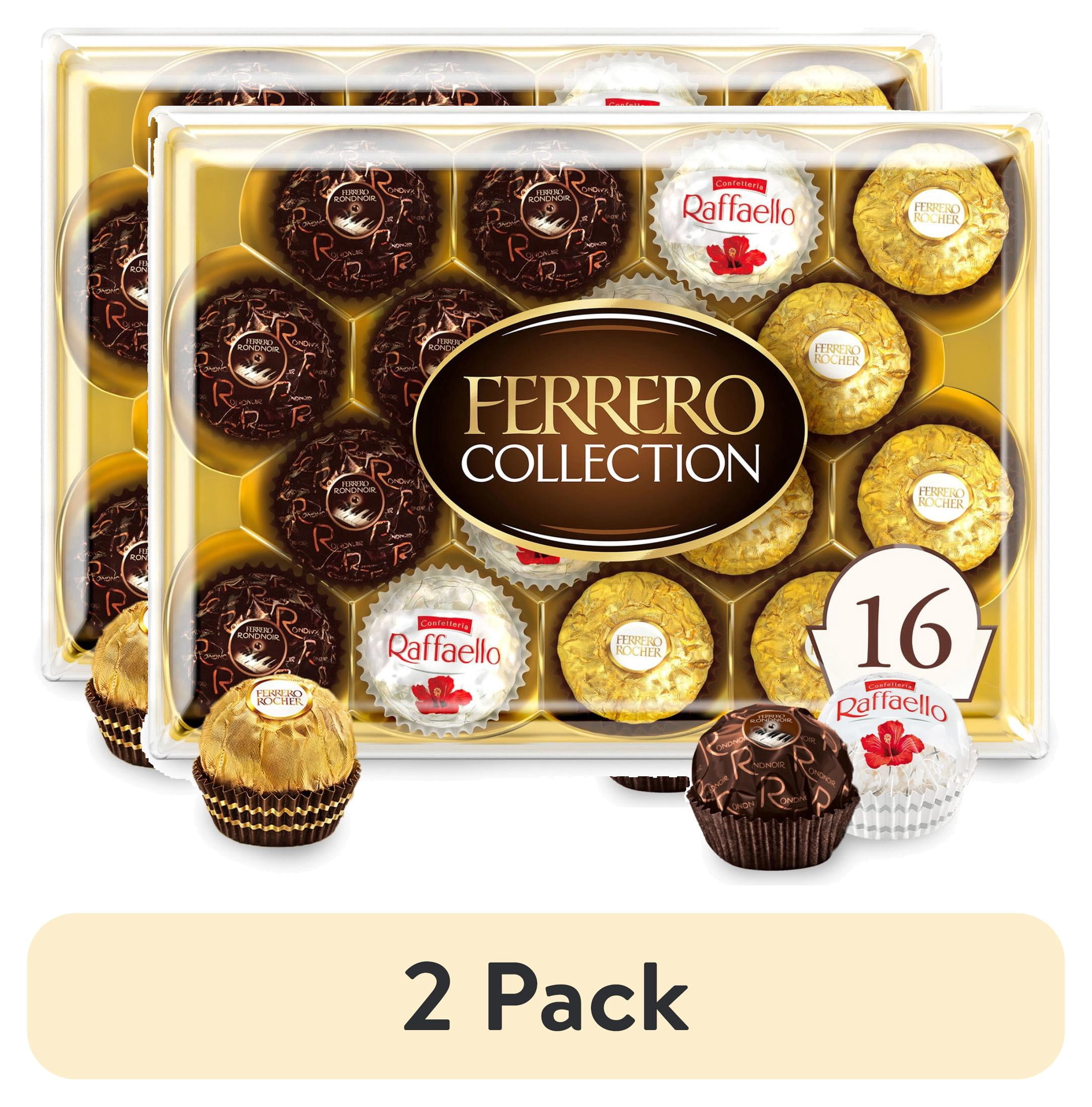 (2 pack) Ferrero Collection Gourmet Gift Box, 16 Assorted Chocolates with Dark Chocolate, Coconut, and Milk Chocolate, 6.1 oz
