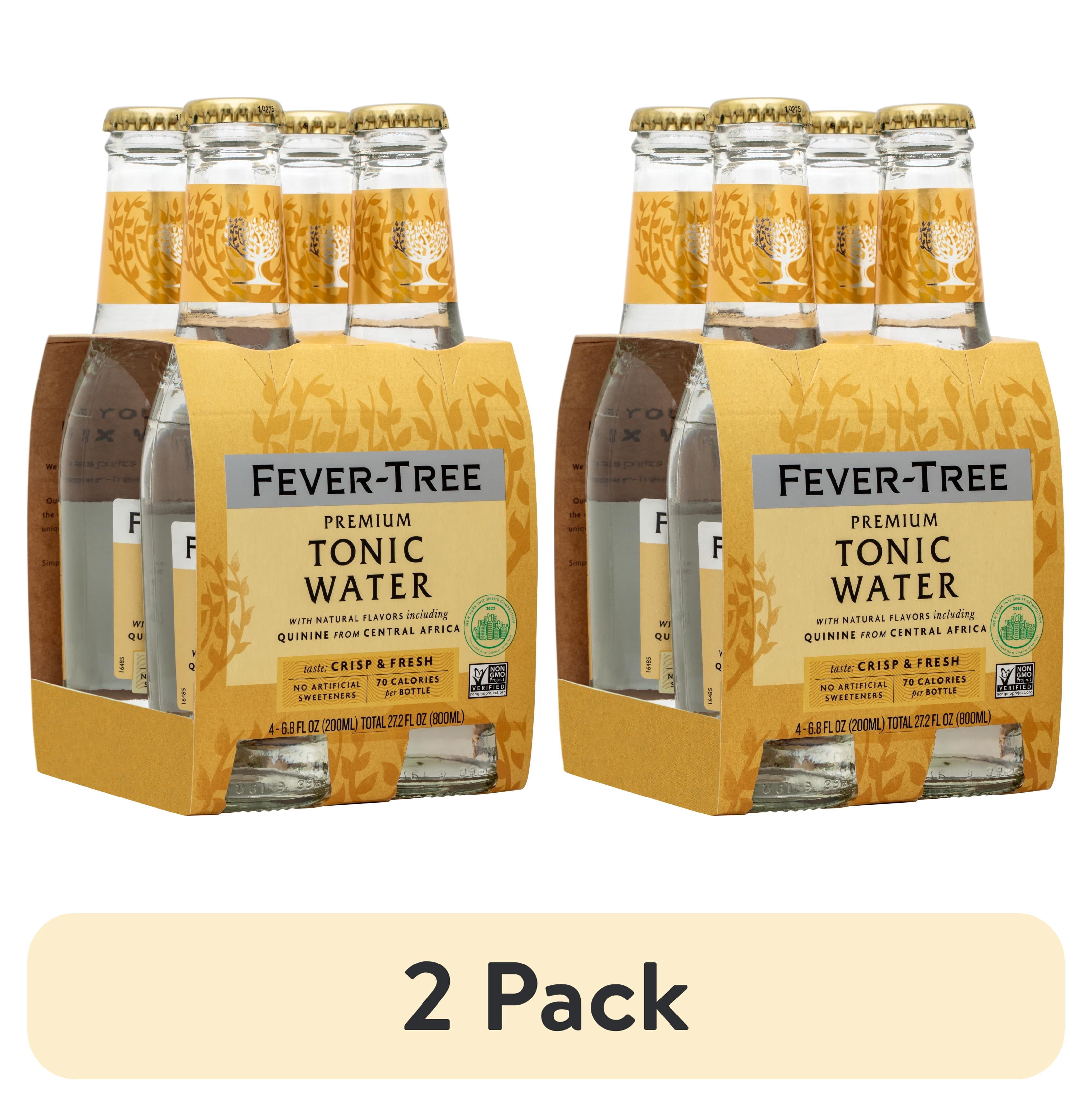 2 pack) Fever-Tree Premium Tonic , 4 Pack, 200 ML Glass Bottles, 0
