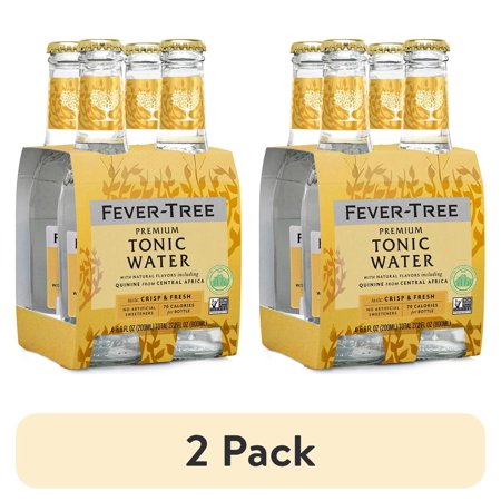 (2 pack) Fever Tree Premium Indian Tonic Water Bottles 4 pk/6.8 fl oz