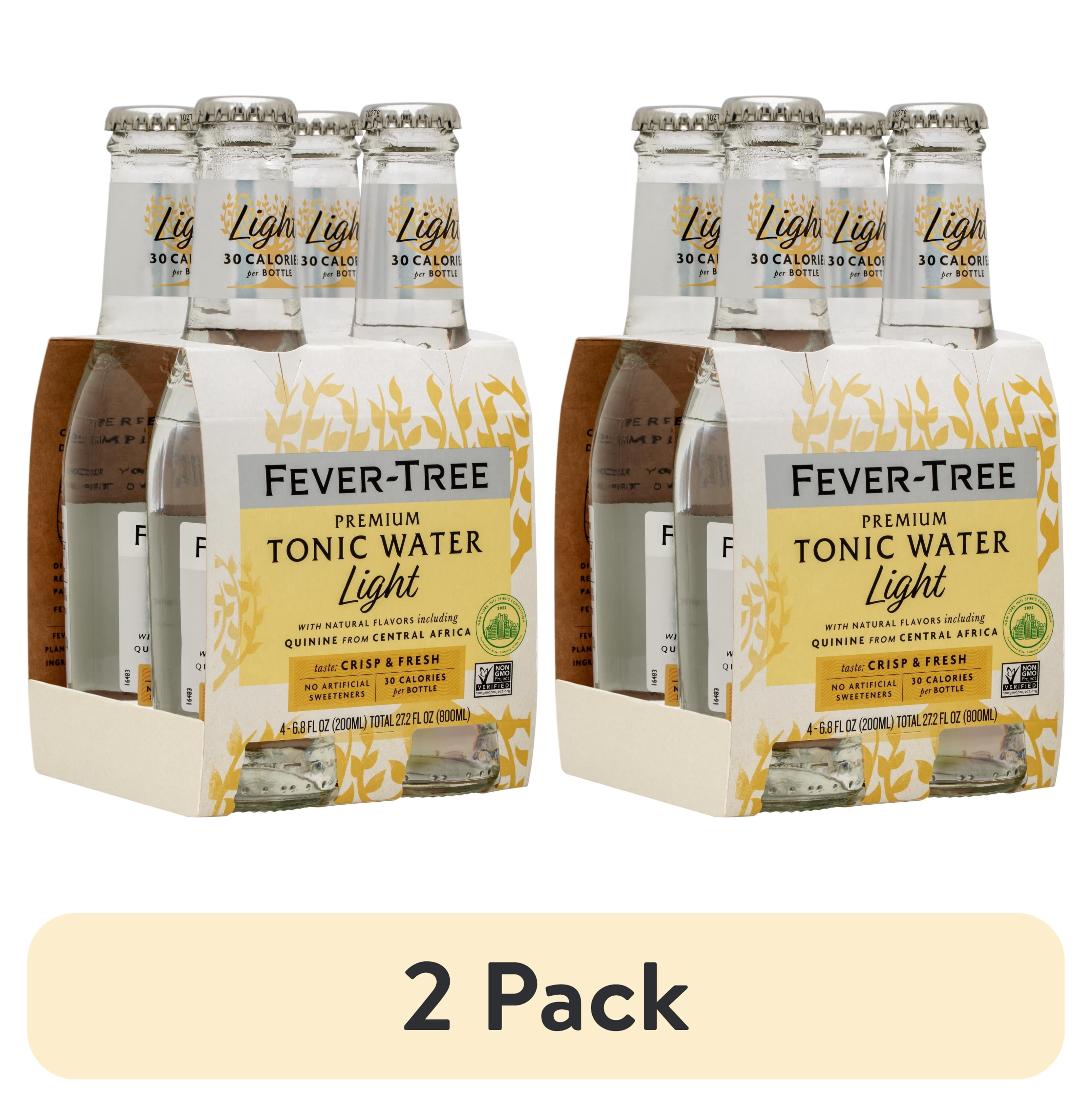 (2 pack) Fever-Tree Light Premium Tonic, 4 Pack, 200 ML Glass Bottles, 0% ABV