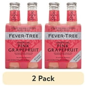 (2 pack) Fever-Tree Sparkling Pink Grapefruit Cocktail Mixers, 6.8 Fl Oz, 4 Count