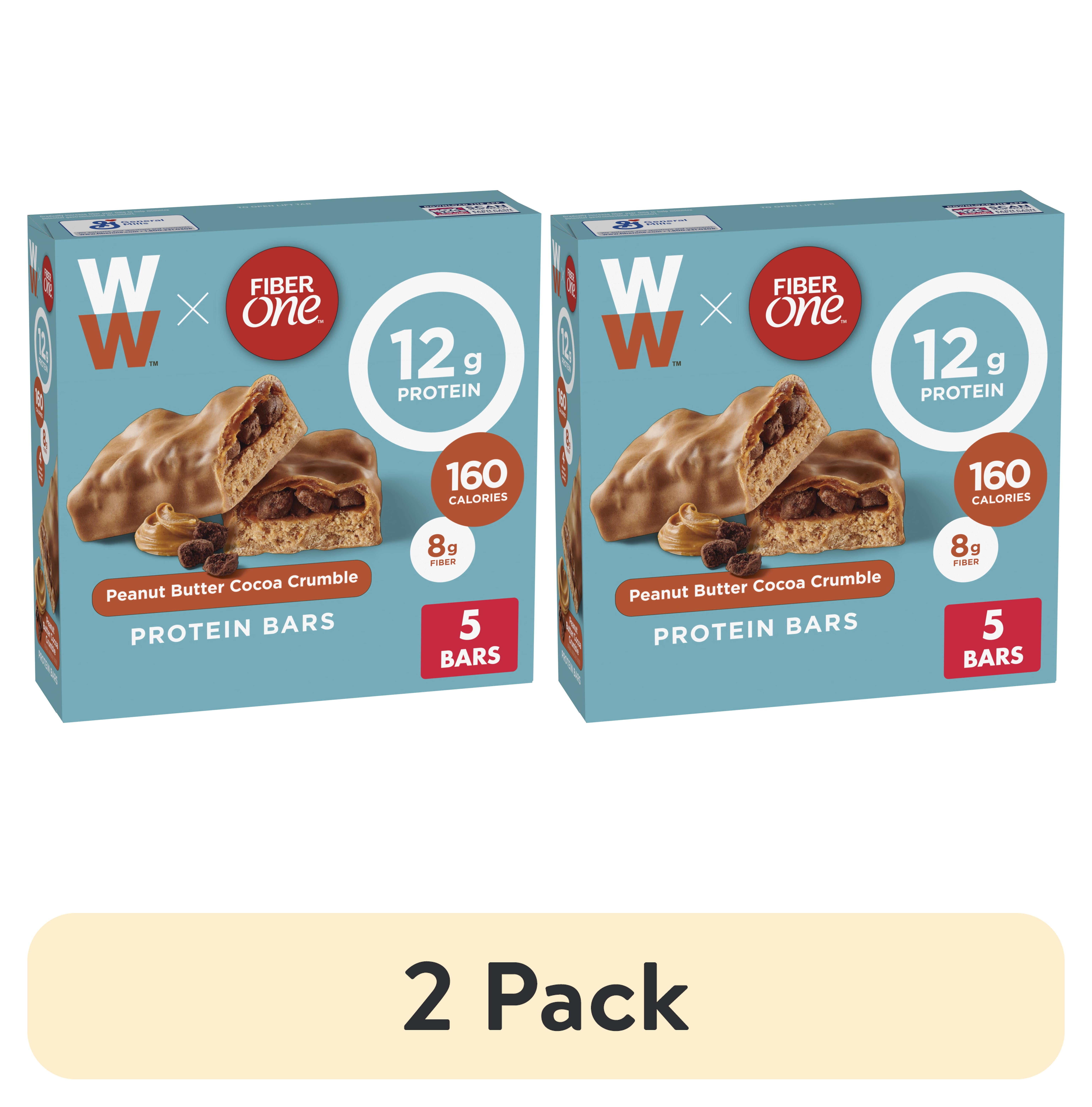 (2 pack) Fiber One Weight Watchers Chewy Protein Bars, Fudge Chocolate Cookie, 5 ct