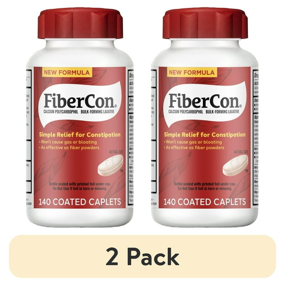(2 pack) FiberCon Constipation Relief, 140 Caplets