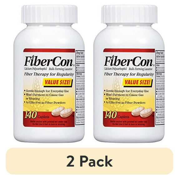 (2 pack) FiberCon Fiber Therapy for Regularity Supplement 140 Caplets