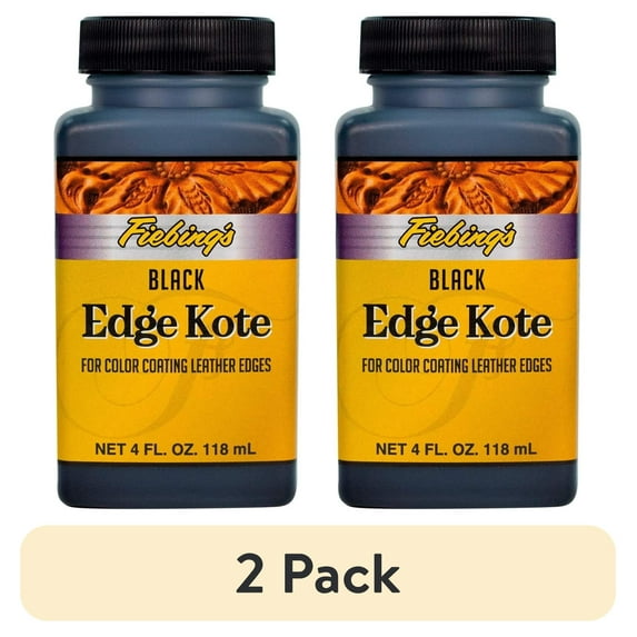 (2 pack) Fiebing’s Edge Kote, 4 Oz. - Color Coats Leather Edges - Black