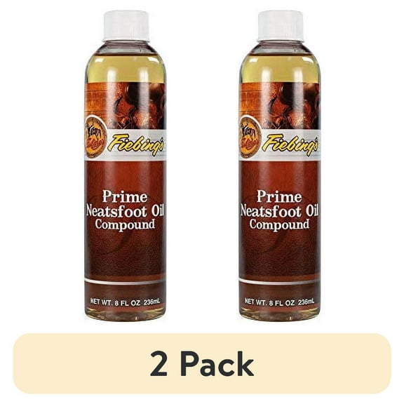 (2 pack) Fiebingâ€™s Prime Neatsfoot Oil, 8 Oz. - Soften, Preserves and Waterproofs Leather