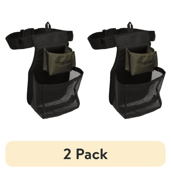 (2 pack) Fieldline Pro Large Trap Shooting Shell Pouch Ammo Pouch, Black Green, 1 Poly, 9 in x 14.8 in, New, 27 Rounds
