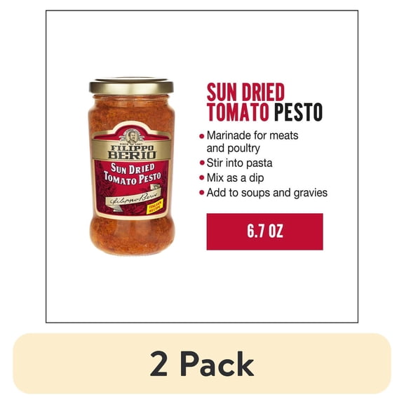 (2 pack) Filippo Berio Sun Dried Tomato Pesto 6.7 oz. Jar
