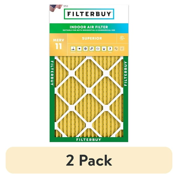 (2 pack) Filterbuy 12x20x1 MERV 11 Allergen Defense, Pleated HVAC AC Furnace Air Filters (1-Pack)