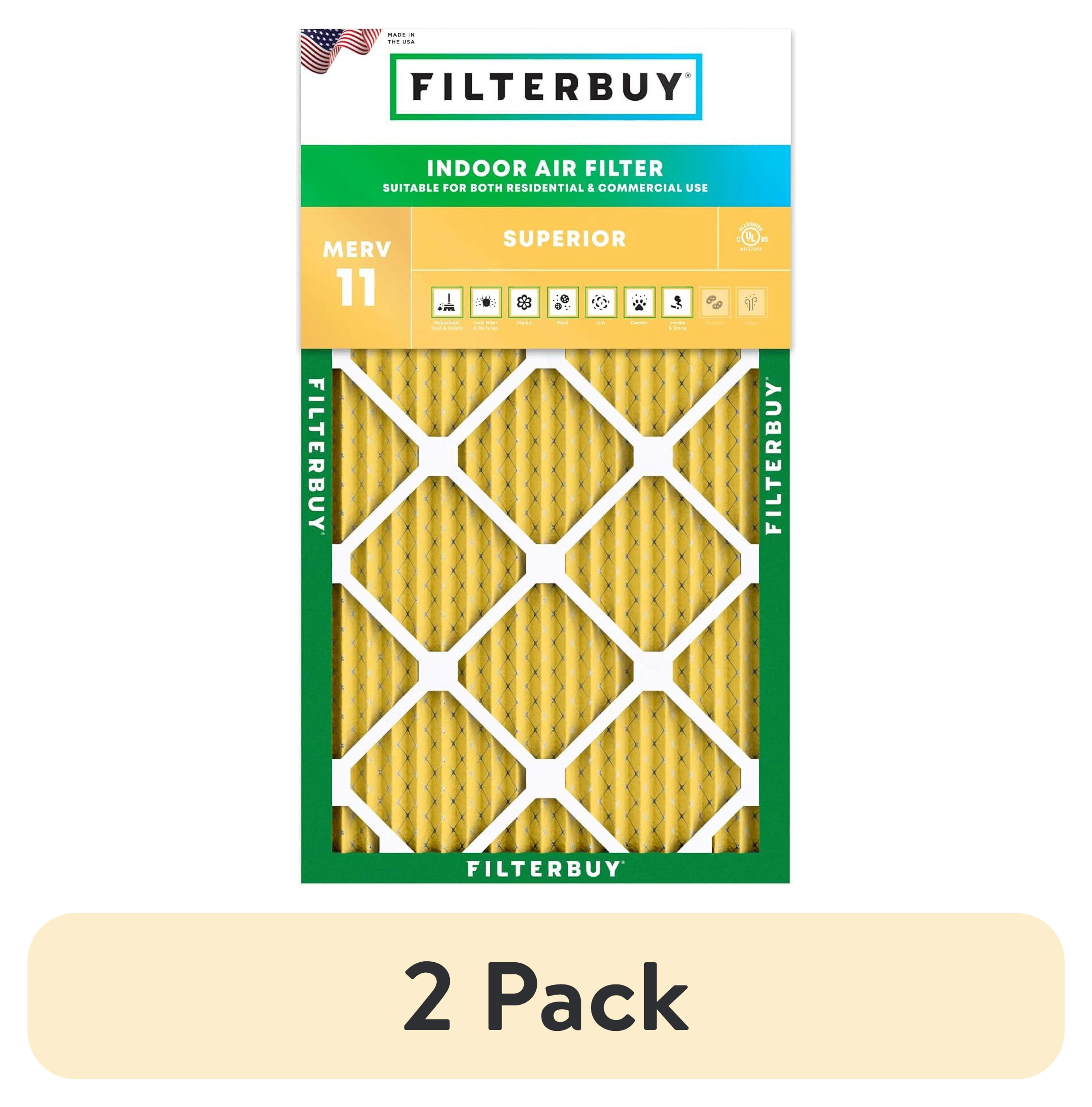 Filterbuy 14x20x2 Air Filter MERV 8, 3-Pack - Pleated HVAC Furnace Filters (Actual Size: 13.5x19.5x1.75") - View #2