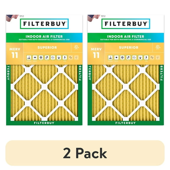 (2 pack) Filterbuy 16x20x1 MERV 11 Allergen Defense, Pleated HVAC AC Furnace Air Filters (1-Pack)