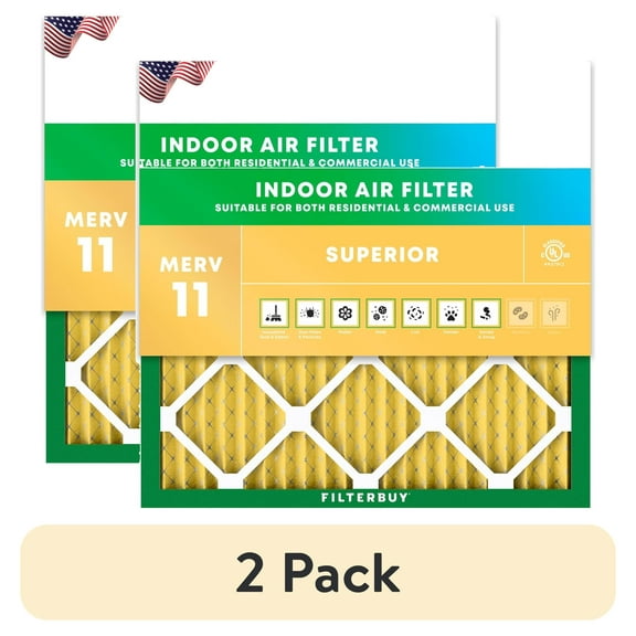 (2 pack) Filterbuy 18x18x1 MERV 11 Allergen Defense, Pleated HVAC AC Furnace Air Filters (1-Pack)