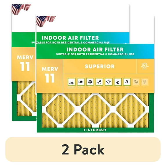 (2 pack) Filterbuy 24x24x1 MERV 11 Allergen Defense, Pleated HVAC AC Furnace Air Filters (1-Pack)