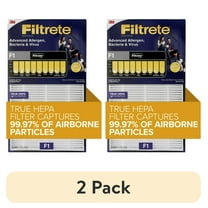 (2 pack) Filtrete Advanced Allergen, Bacteria & Virus True HEPA Room Air Purifier Filter, F1