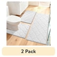 thumbnail image 1 of (2 pack) Findosom Bathroom Rugs Sets 3 Pcs,Non Slip Soft Absorbent Microfiber Bath Mats and U-Shaped Contour Toilet Rug,Machine Washable Plush Shaggy Bath Mat Set for Bathroom 18"x26"+18"x48"+U 20"x24" White, 1 of 11