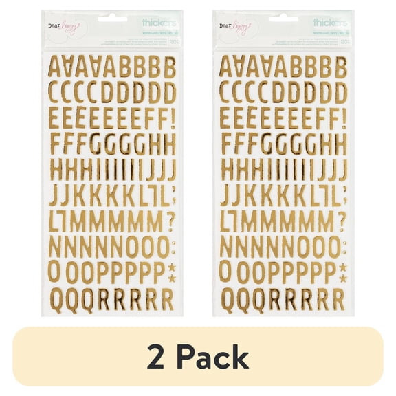 Fine & Dandy Thickers Alpha Stickers 5.5"X11" 202/Pkg-Woodland/Gold Foiled Foam