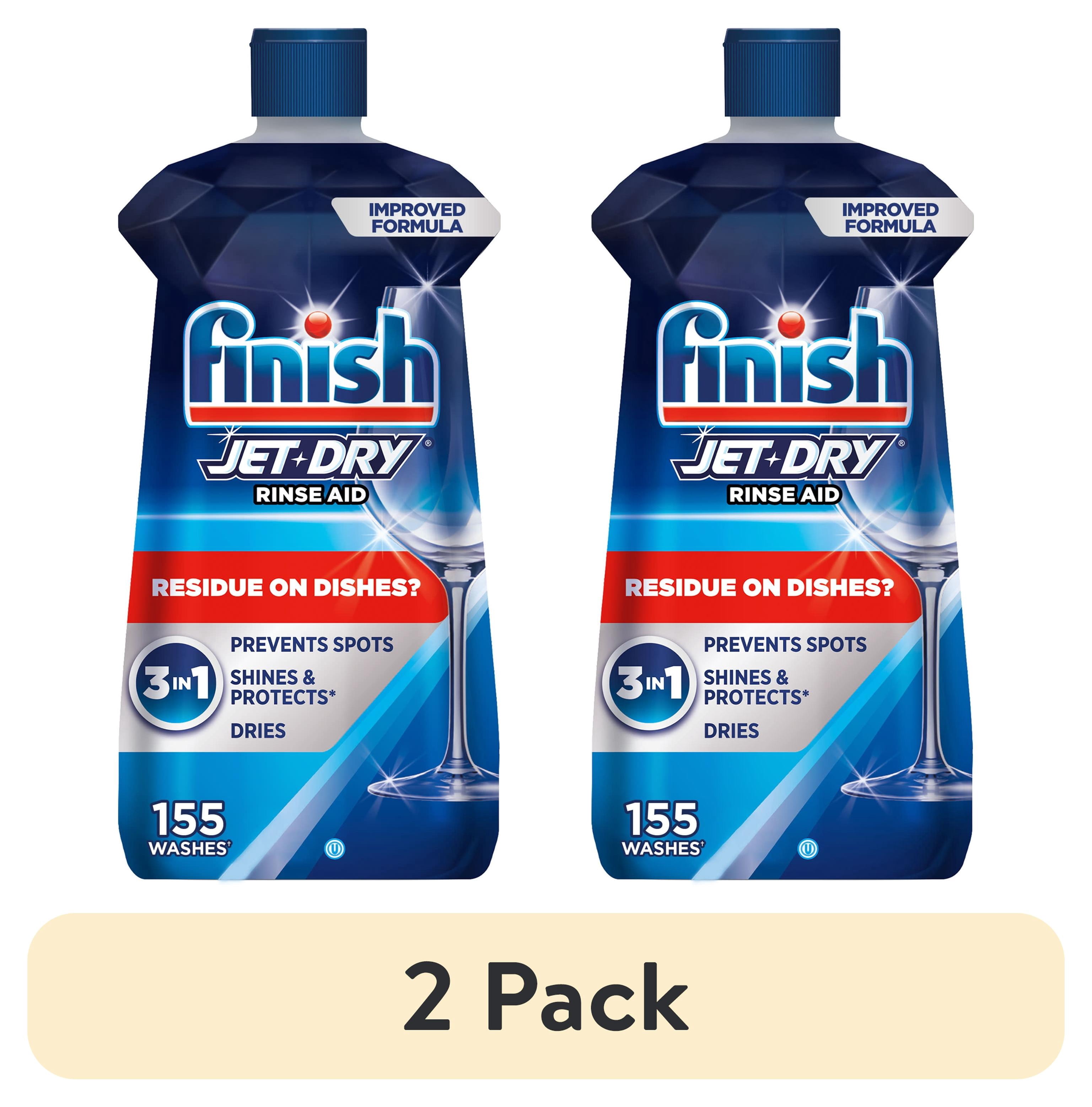 (2 pack) Finish Jet-Dry Rinse Aid, Dishwasher Rinse Agent and Drying Agent, 16 oz