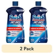 2 pack Finish Jet-Dry Rinse Aid, Dishwasher Rinse Agent and Drying Agent, 16 oz
