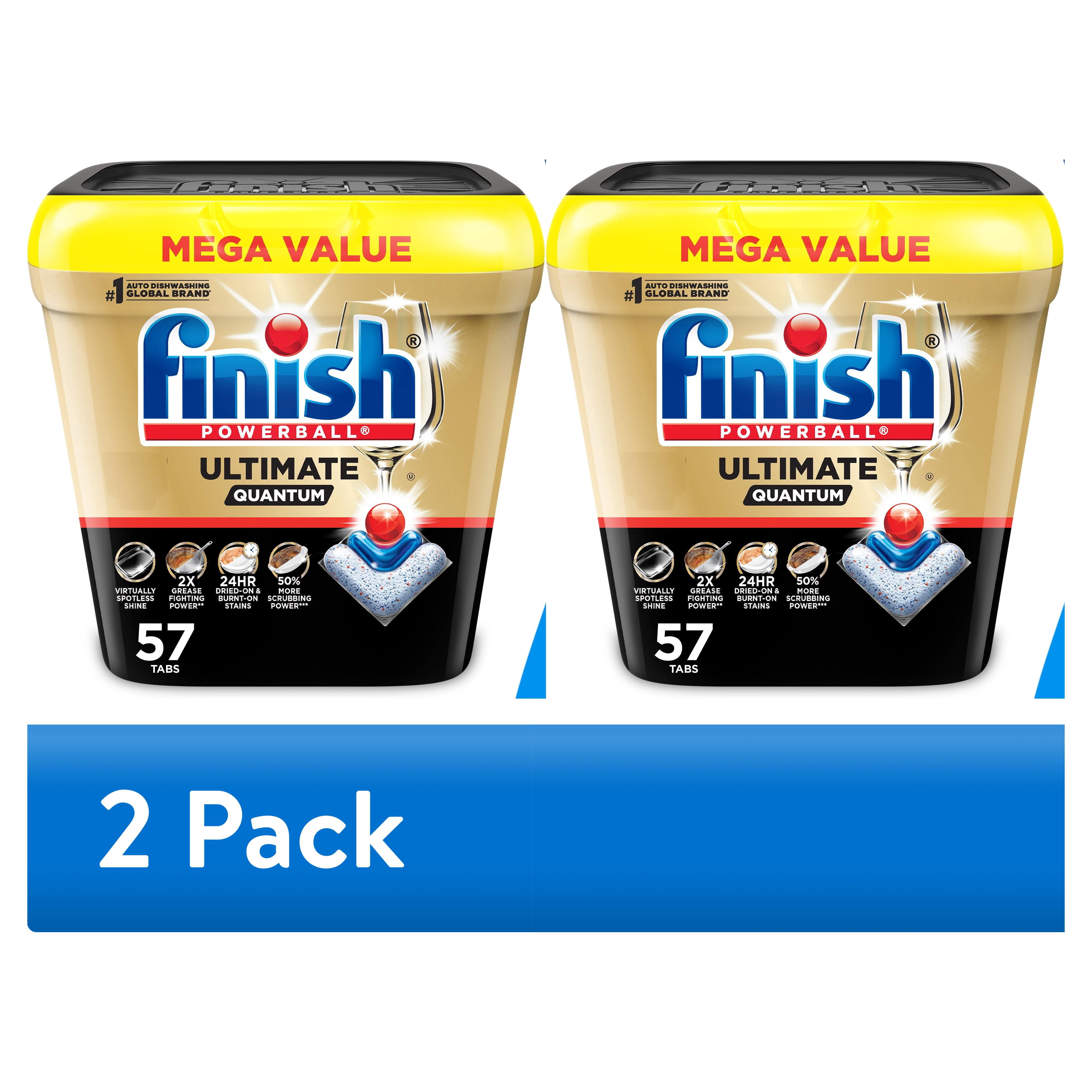 (2 pack) Finish Ultimate Quantum Dishwasher Pods, Dishwasher Detergent Dish Soap, 50% More Cleaning Power, 57 Tabs