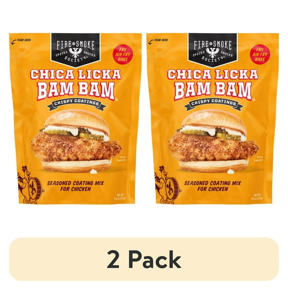 (2 pack) Fire & Smoke Society Chica Licka Chicken Fry Mix, 9.6 Ounce Bag