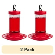 (2 pack) First Nature Hummingbird Feeder, 16 oz, Red, Plastic