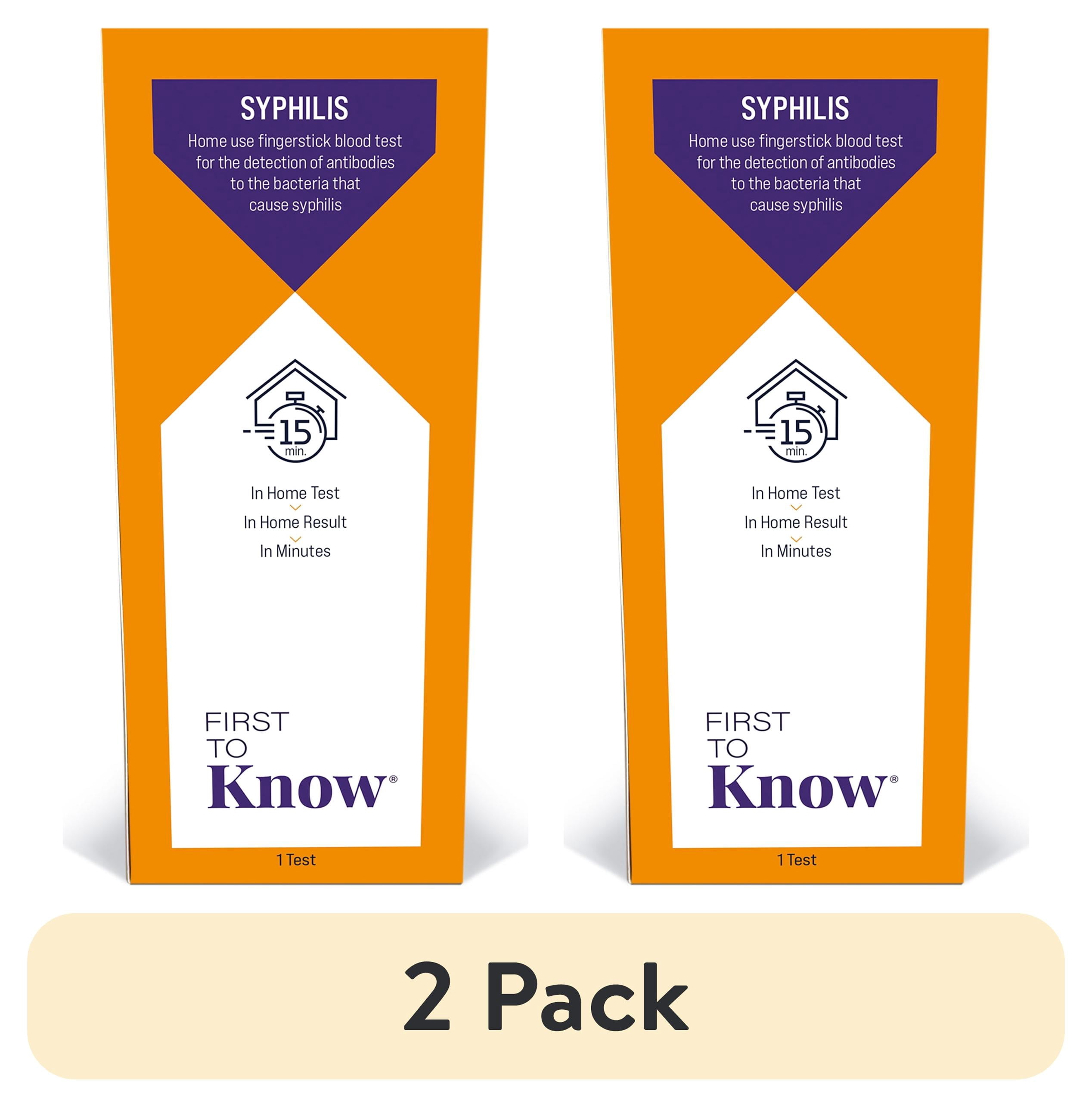 (2 pack) First to Know Syphilis Test Kit, 1 At-Home Test, In Home Results in Minutes, Detection of Antibodies to the Bacteria that Cause Syphilis