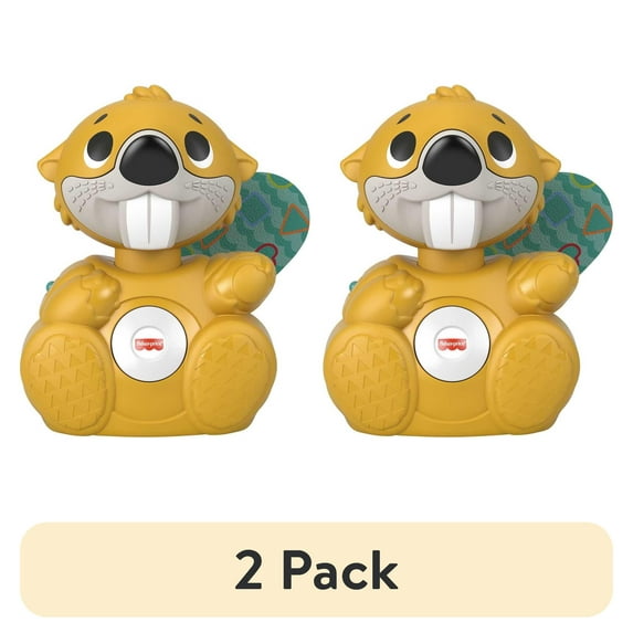 (2 pack) Fisher-Price Linkimals Boppin’ Beaver Interactive Learning Toy with Lights & Music for Infants