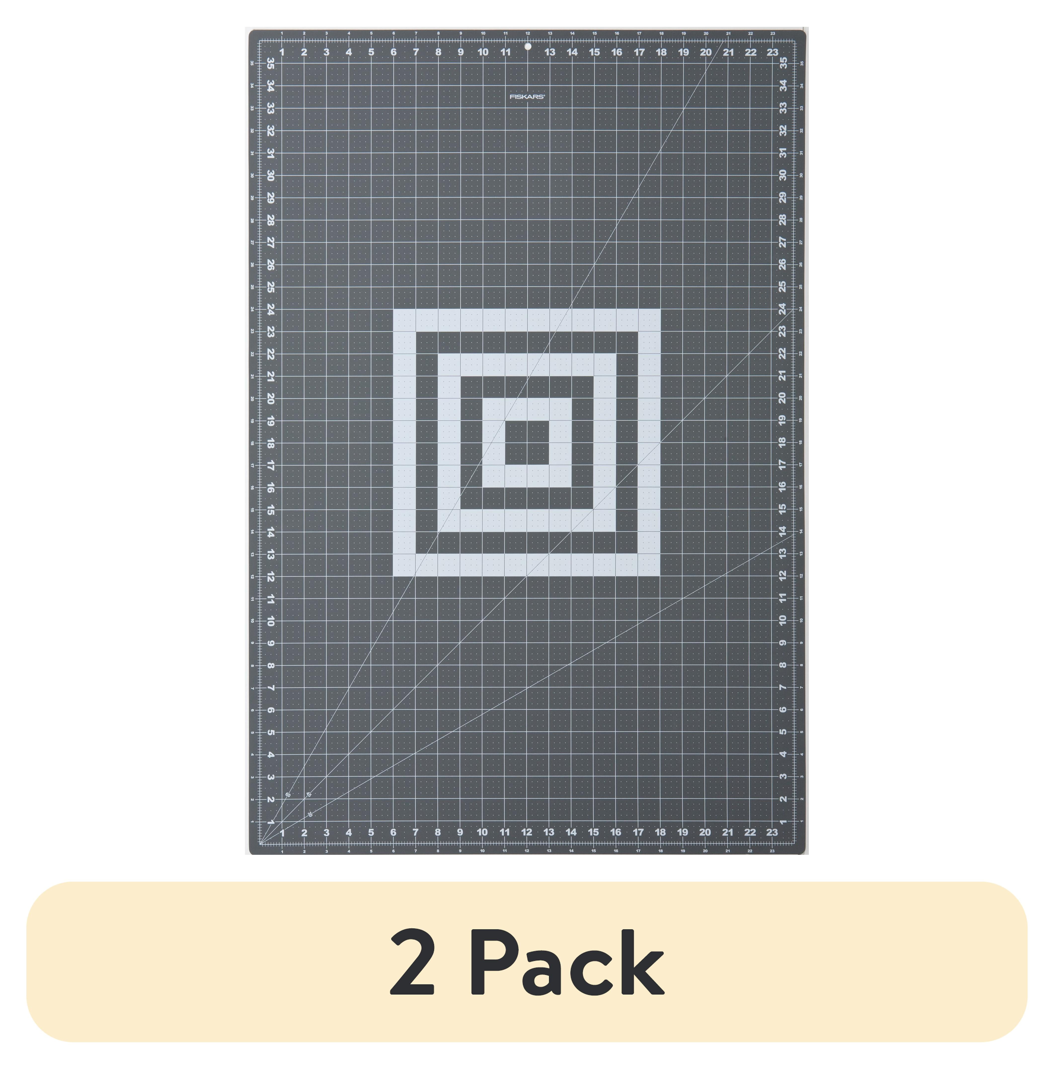 (2 pack) Fiskars 24" x 36" Self-Healing Double-Sided Cutting Mat, Gray and White