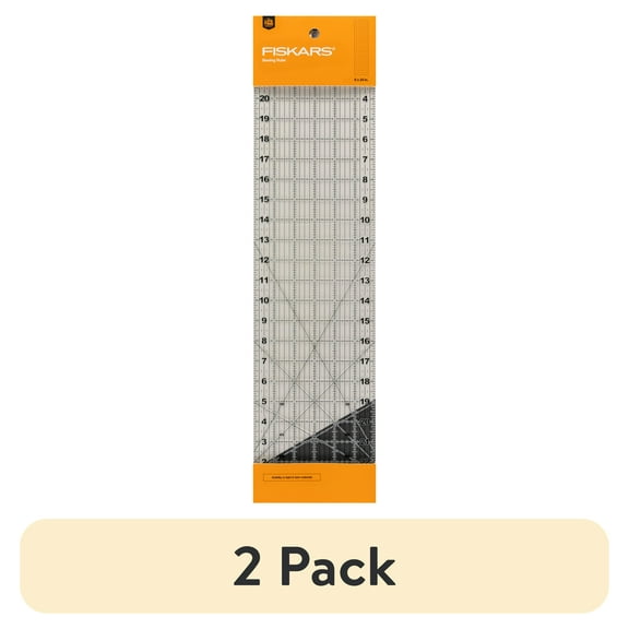(2 pack) Fiskars 6in x 24in Sewing Ruler & Measuring Tool, Clear, Single Piece