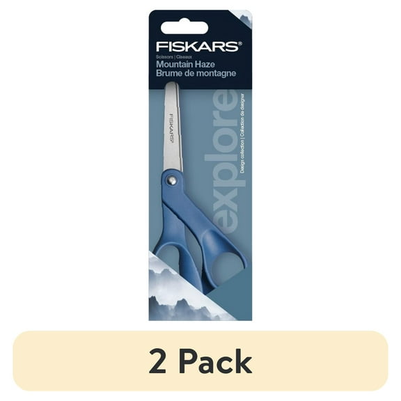 (2 pack) Fiskars 8" Explore Fabric Scissors, Blue
