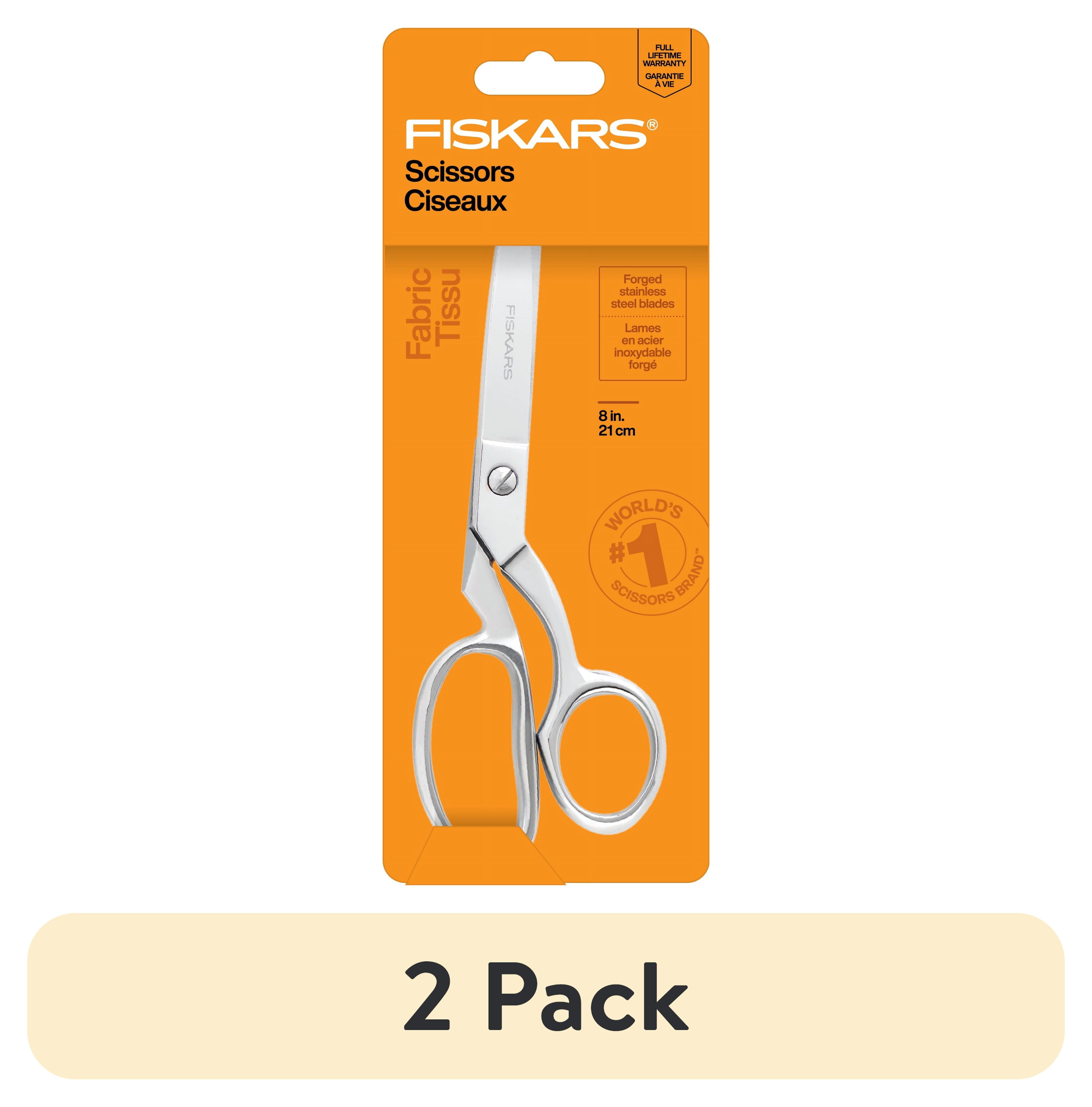(2 pack) Fiskars 8" Forged Scissors for Fabric and Crafting