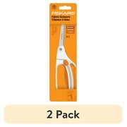 2 pack Fiskars 8" Bent Scissors with Premier Easy Action, in White