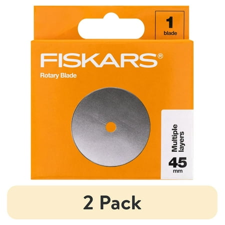 (2 pack) Fiskars Replacement Portable Rotary Blade 45mm with Reusable Clam