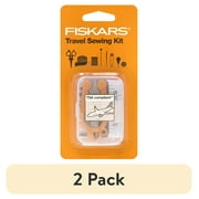 (2 pack) Fiskars Travel Sewing Kit with Orange TSA-Compliant Folding Scissors, 27 Pieces