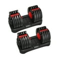 thumbnail image 1 of (2 pack) FitRx Adjustable Dumbbells, 52.5lb SmartBell Dumbbell Set with Quick-Select Weights for Home Gym, 1 of 13