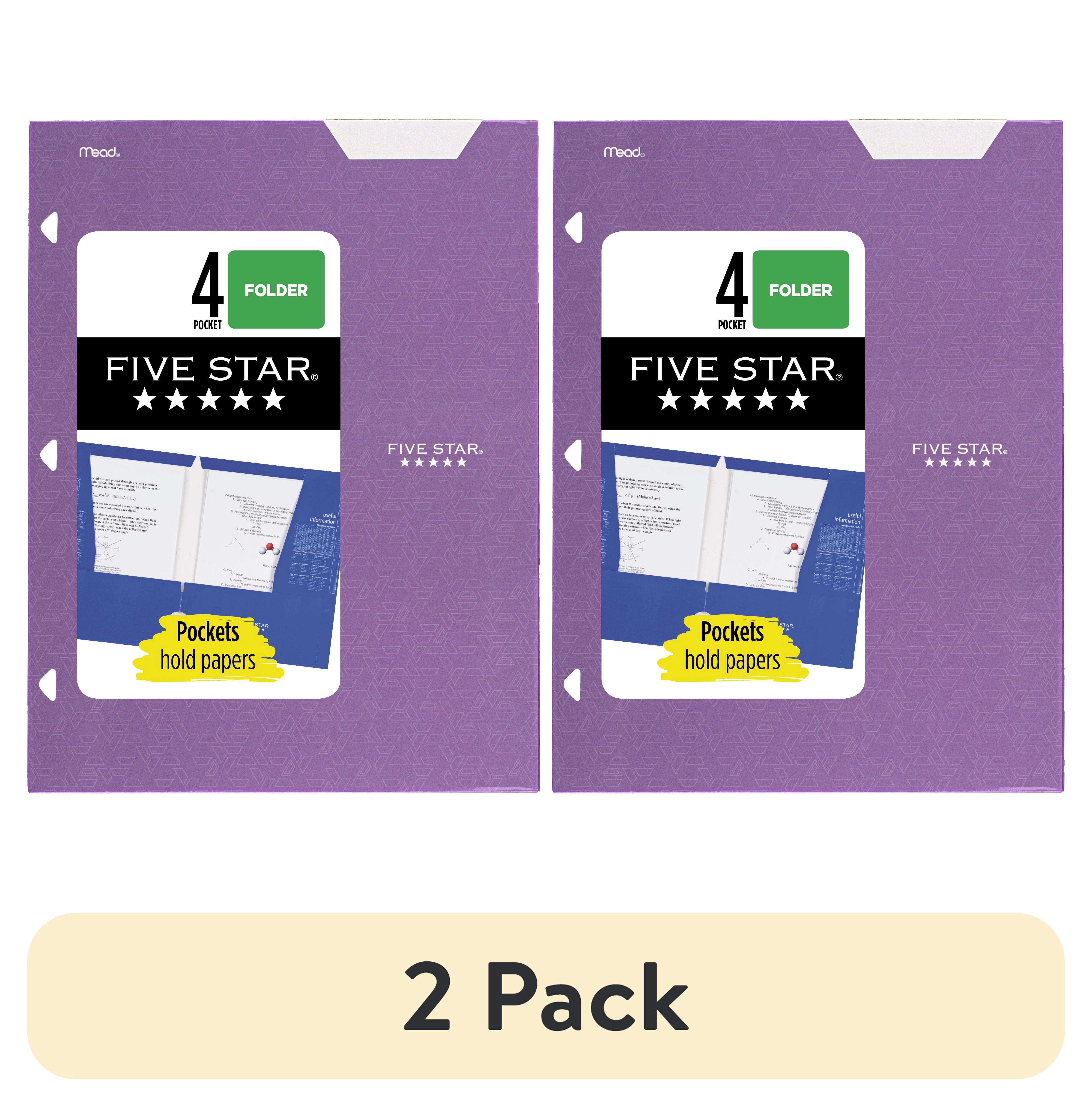 (2 pack) Five Star 4-Pocket Paper Folder, Amethyst Purple