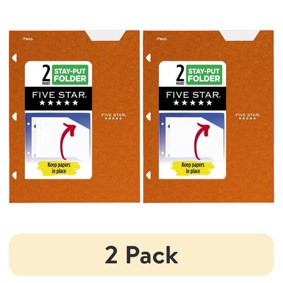 (2 pack) Five Star 4-Pocket Paper Folder, Sedona Orange (331060H-WMT22)