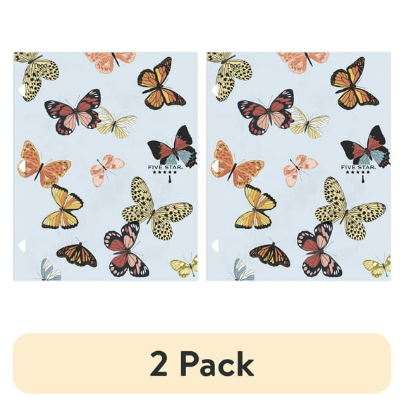 (2 pack) Five Star Butterflies Paper 4-Pocket Folder